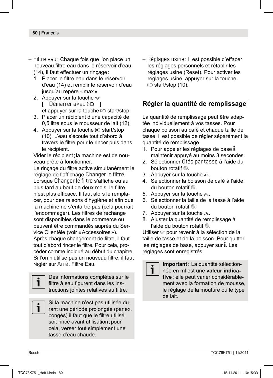 Bosch TCC78K751 Edelstahl Kaffeevollautomat User Manual | Page 82 / 100