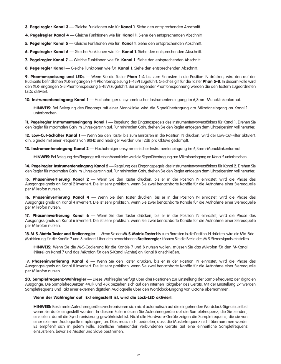 M-AUDIO Octane User Manual | Page 22 / 47