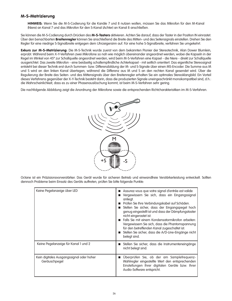 M+s -s | M-AUDIO Octane User Manual | Page 26 / 47