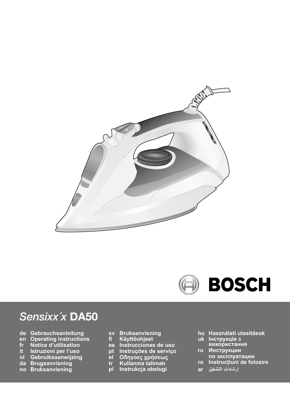 Bosch Dampfbügeleisen Sensixxx DA50 EditionRosso TDA503001P schwarz rot User Manual | 114 pages