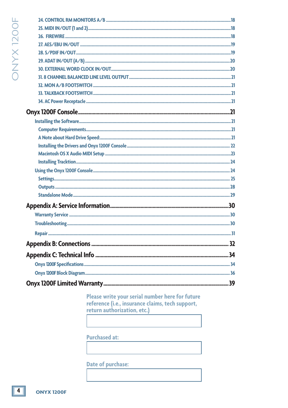 Onyx 1200f | MACKIE ONYX 1200F User Manual | Page 4 / 40