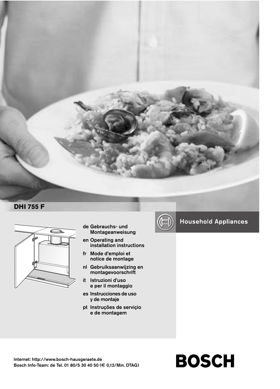 Bosch DHI755F grau-metallic Flachschirmhaube 70 cm User Manual | 96 pages