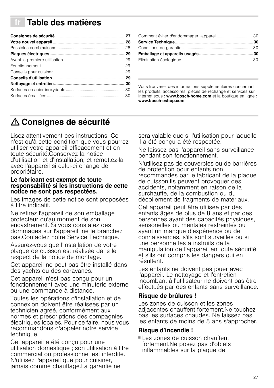 Bosch NCM615L01 Edelstahl Chromnickelstahl Massekochplatten-Herdmulde Einbau-Kochmulde User Manual | Page 27 / 47