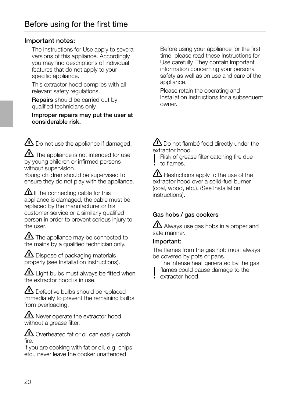 Bosch DHI965V grau-metallic Flachschirmhaube 90 cm User Manual | Page 20 / 116