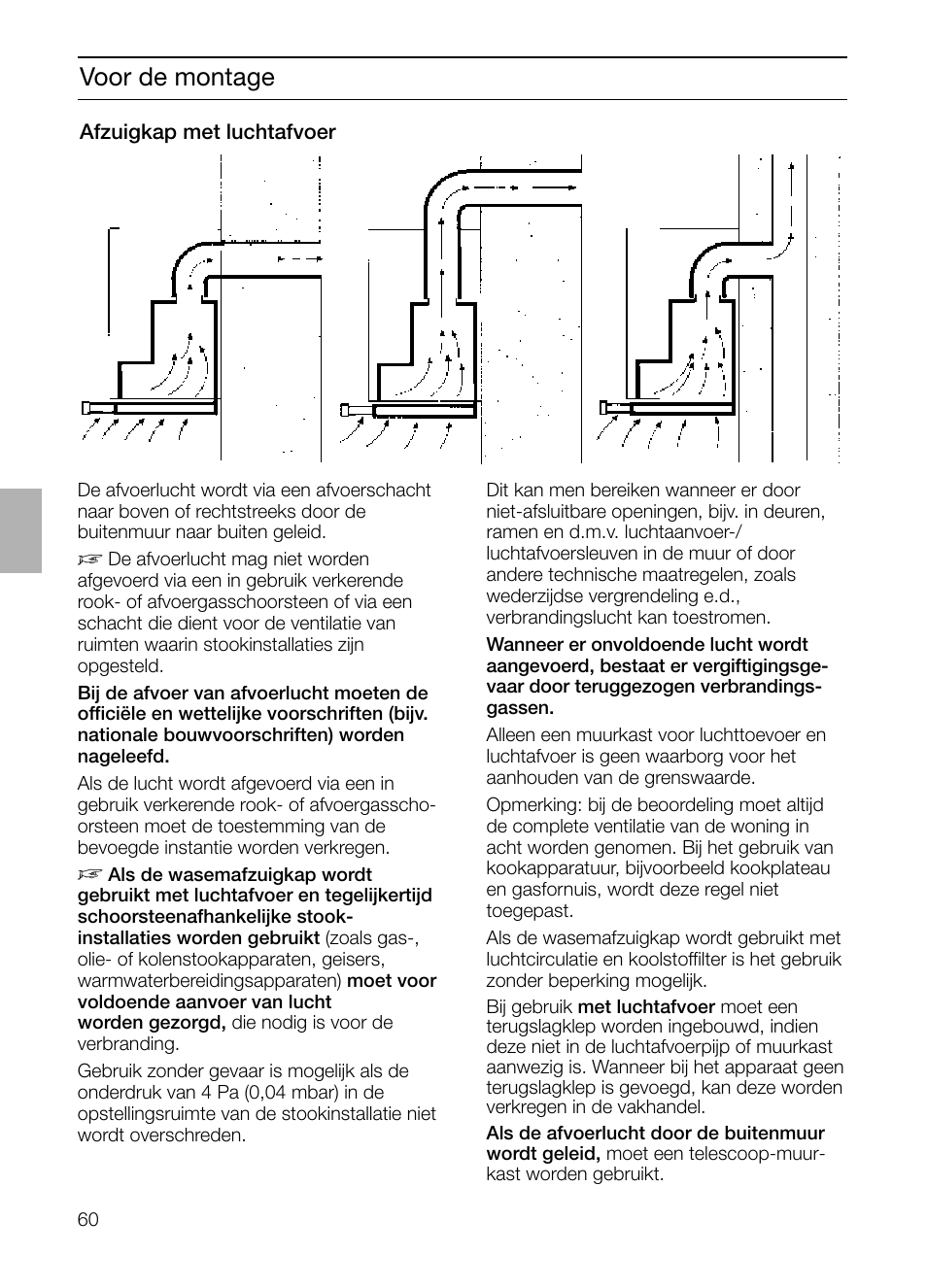 Voor de montage | Bosch DHI965V grau-metallic Flachschirmhaube 90 cm User Manual | Page 60 / 116