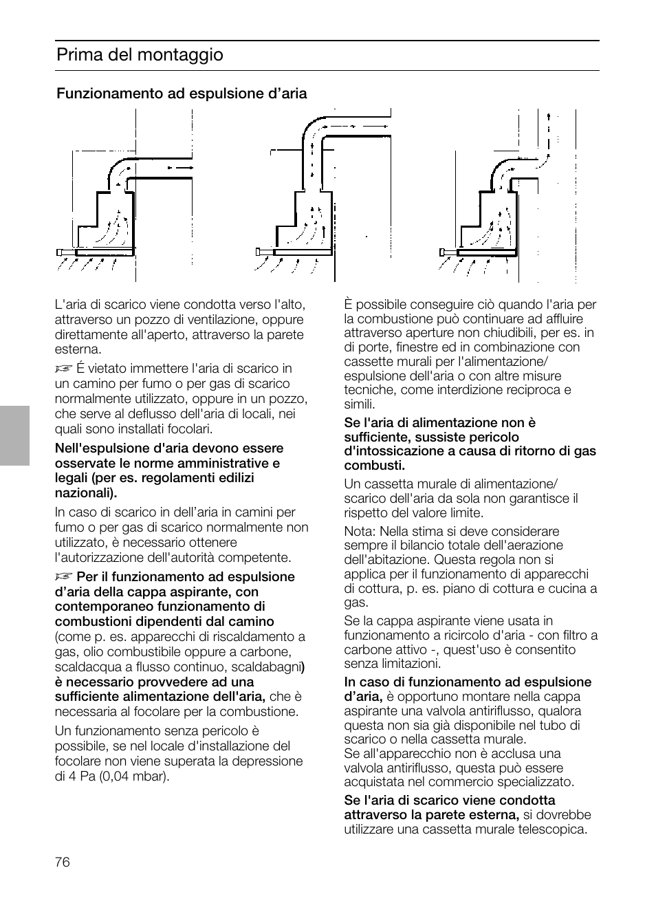Prima del montaggio | Bosch DHI965V grau-metallic Flachschirmhaube 90 cm User Manual | Page 76 / 116