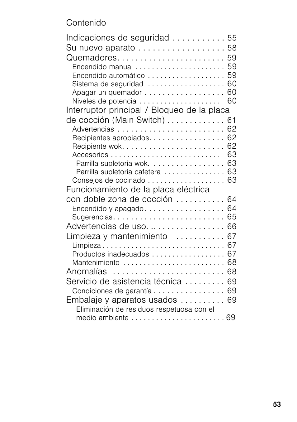 Bosch PRP626B70E Gas-Kochstelle Glaskeramik 60 cm User Manual | Page 52 / 118