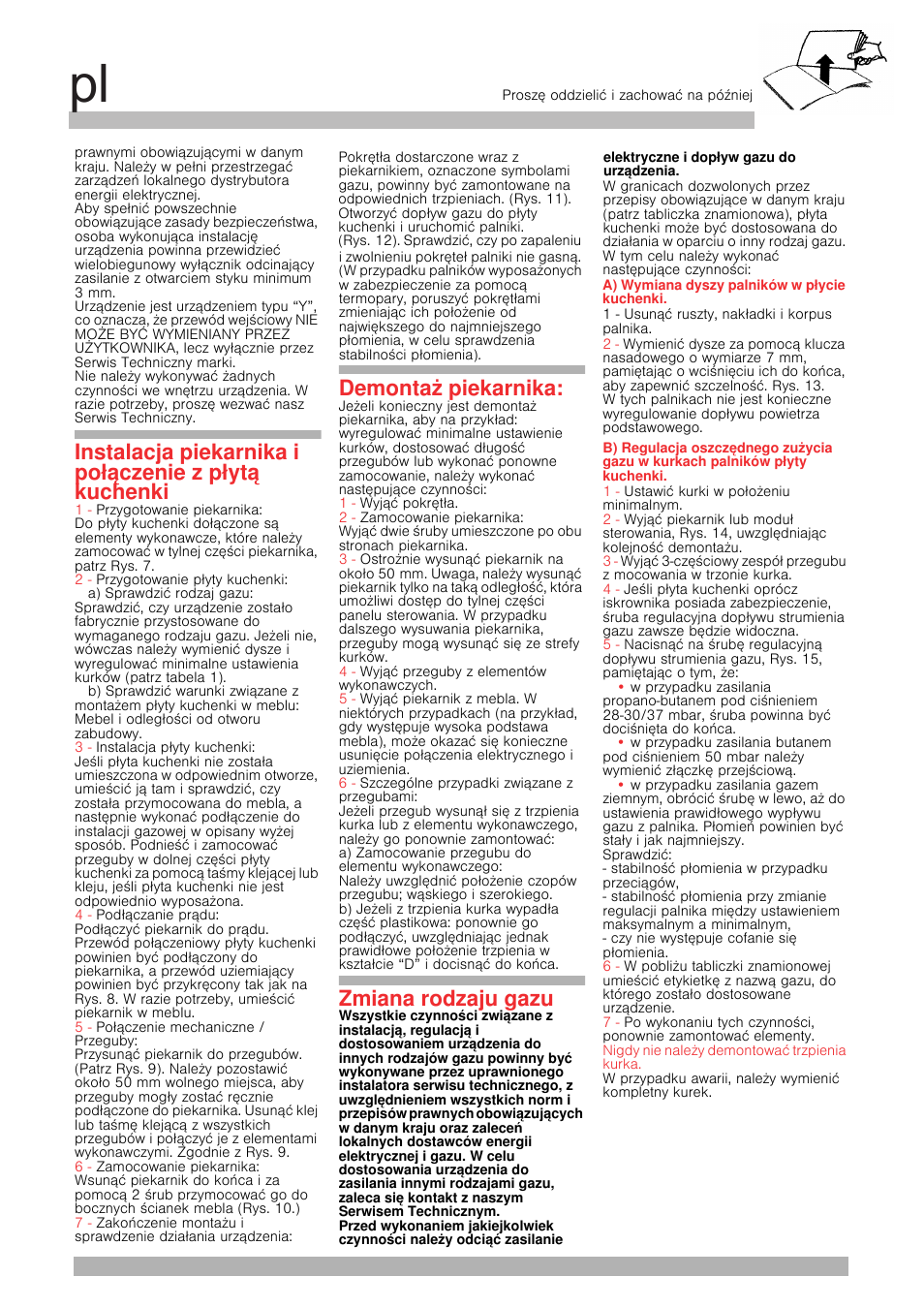Demontaż piekarnika, Zmiana rodzaju gazu, A) wymiana dyszy palników w płycie kuchenki | Bosch NNH615XEU Gas-Kochfeld Edelstahl 60 cm User Manual | Page 26 / 28