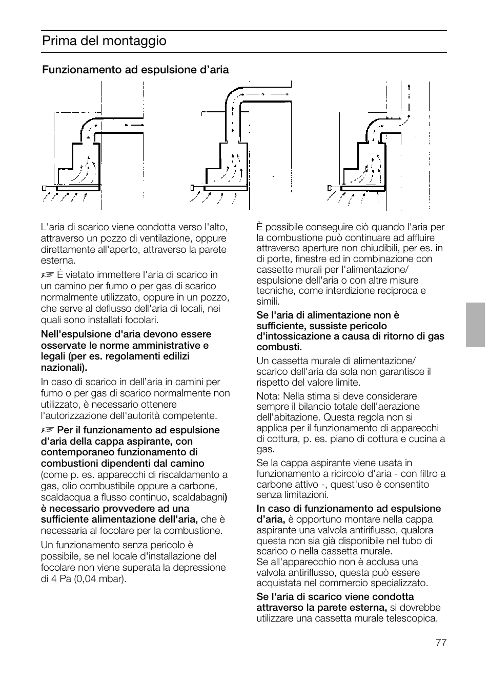 Prima del montaggio | Bosch DHI665V grau-metallic Flachschirmhaube 60 cm User Manual | Page 77 / 116