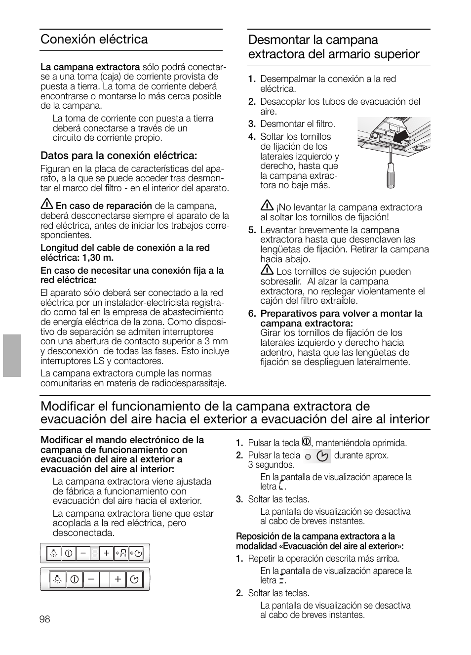 Bosch DHI665V grau-metallic Flachschirmhaube 60 cm User Manual | Page 98 / 116