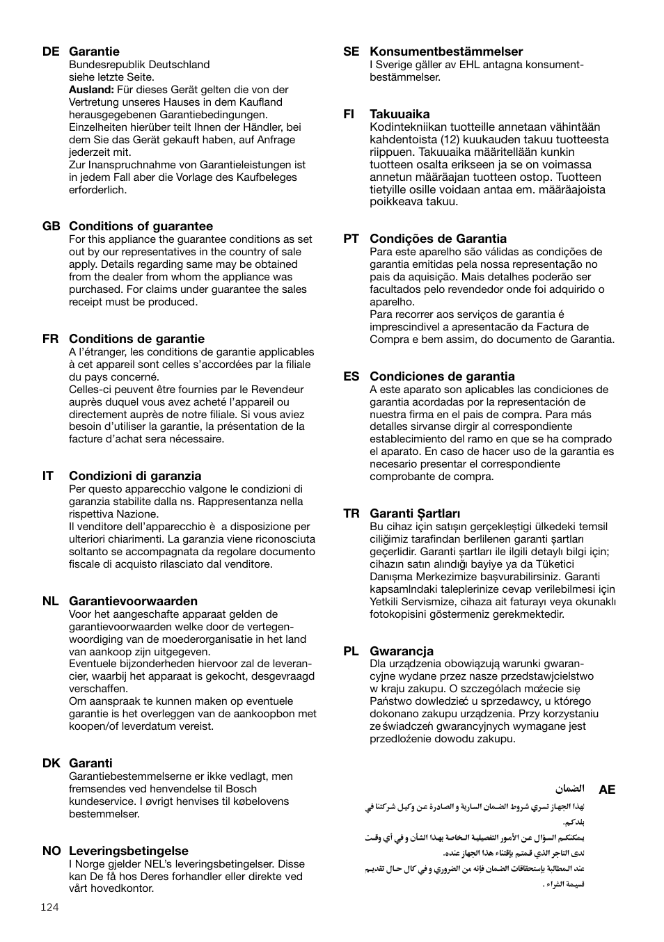 Bosch Runnn Beutelloser Bodenstaubsauger BGS41432 schwarz User Manual | Page 124 / 139