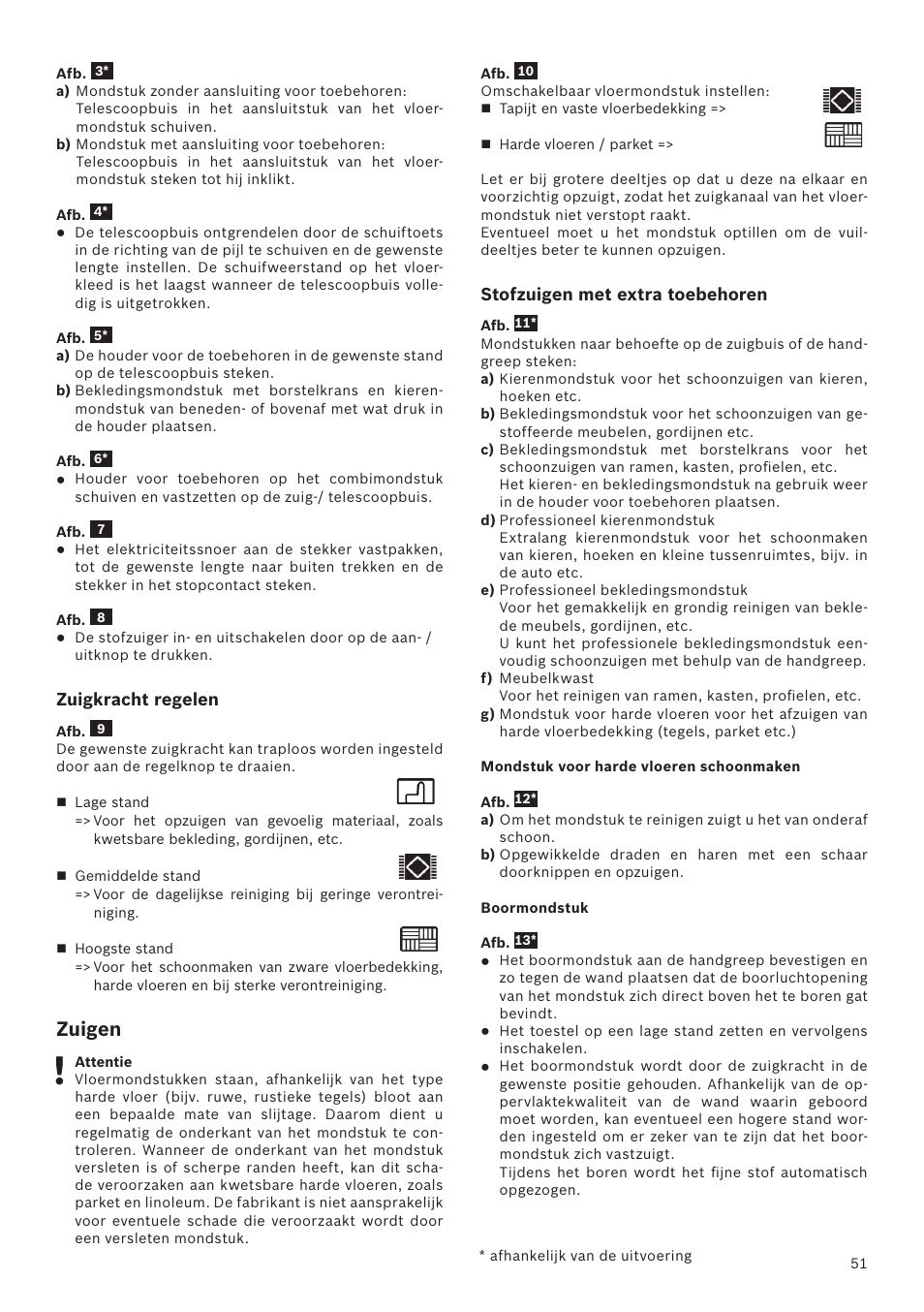 Zuigen | Bosch Runnn Beutelloser Bodenstaubsauger BGS41432 schwarz User Manual | Page 51 / 139