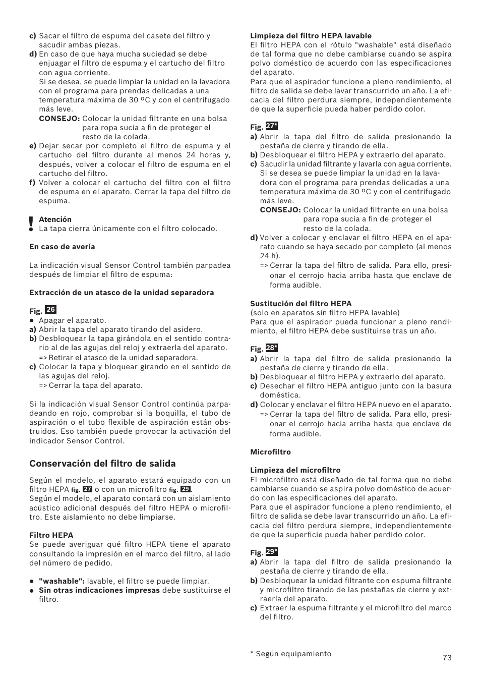 Conservación del filtro de salida | Bosch Runnn Beutelloser Bodenstaubsauger BGS41432 schwarz User Manual | Page 73 / 139