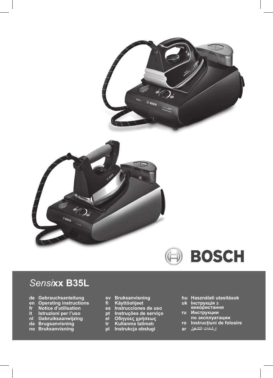 Bosch TDS3511 weiß schwarz Dampfstation Sensixx B35L User Manual | 160 pages