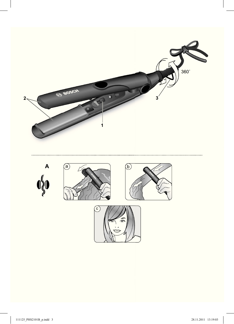 Bosch PHS2101 Haarglätter StarShine StraightStyle User Manual | Page 3 / 108