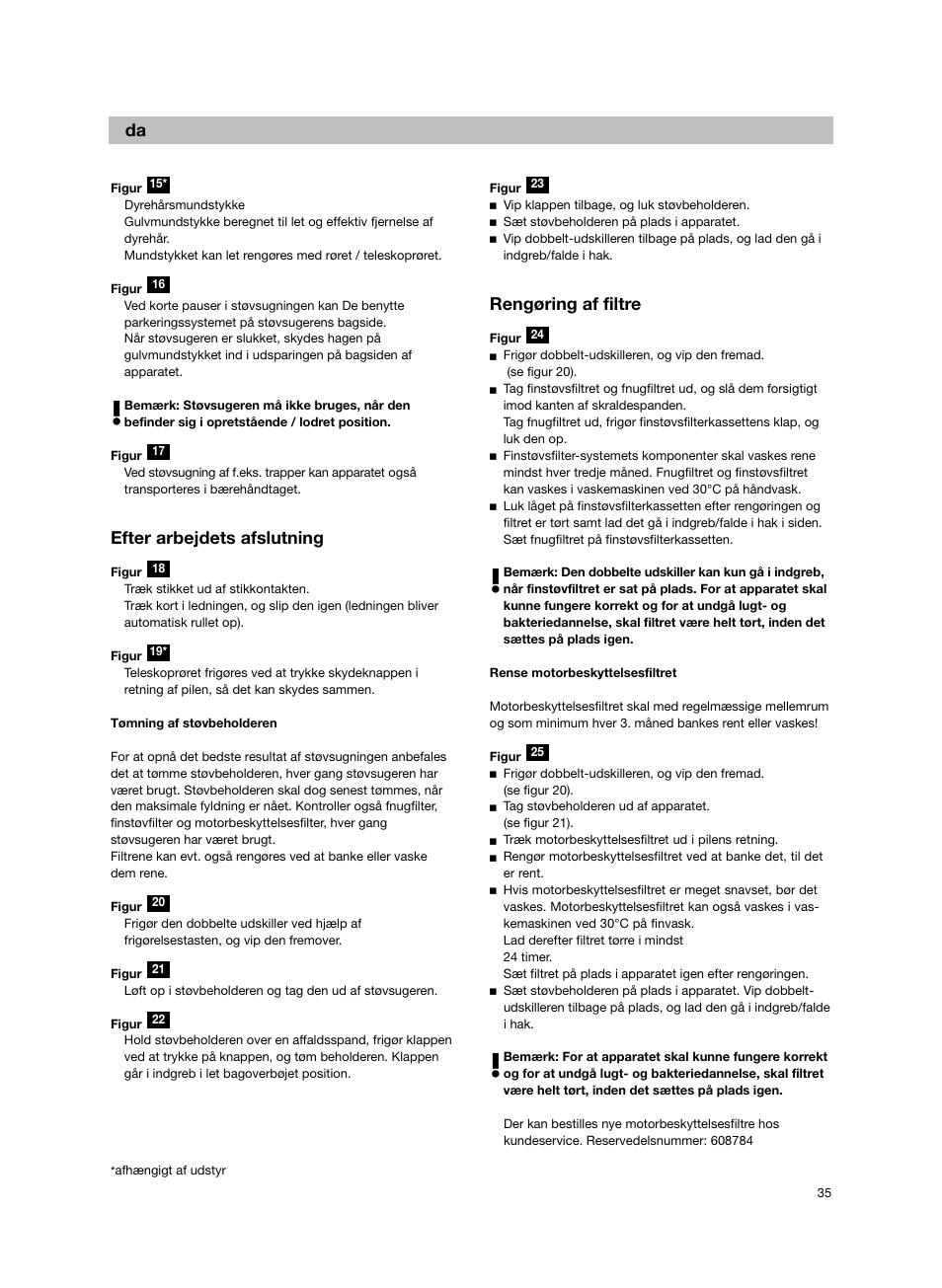 Efter arbejdets afslutning, Rengøring af filtre | Bosch Bodenstaubsauger BX32131 magic black transluzent schwarz anthrazit BX3 hepa 2100 W User Manual | Page 41 / 143