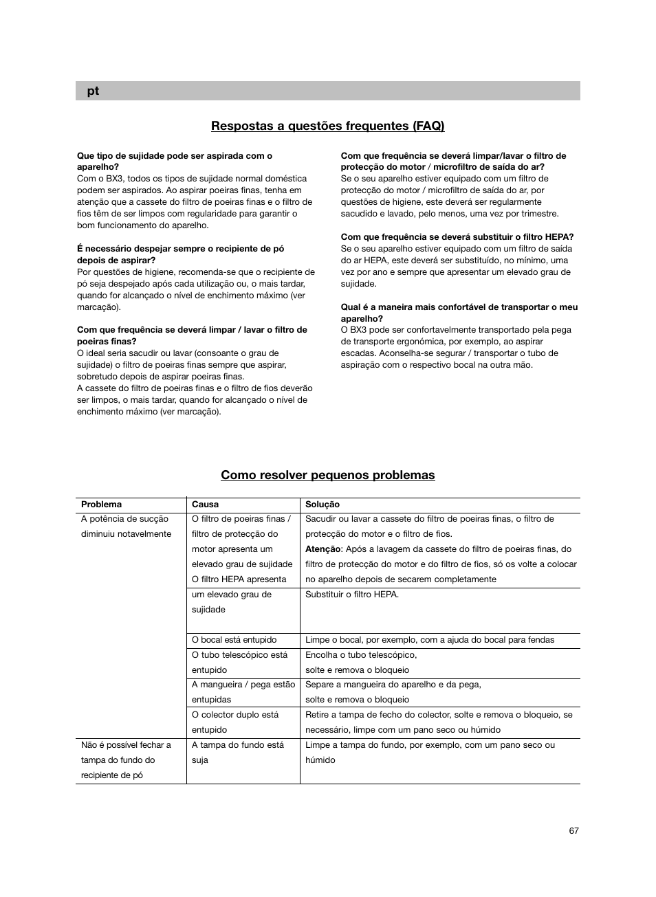 Bosch Bodenstaubsauger BX32131 magic black transluzent schwarz anthrazit BX3 hepa 2100 W User Manual | Page 73 / 143