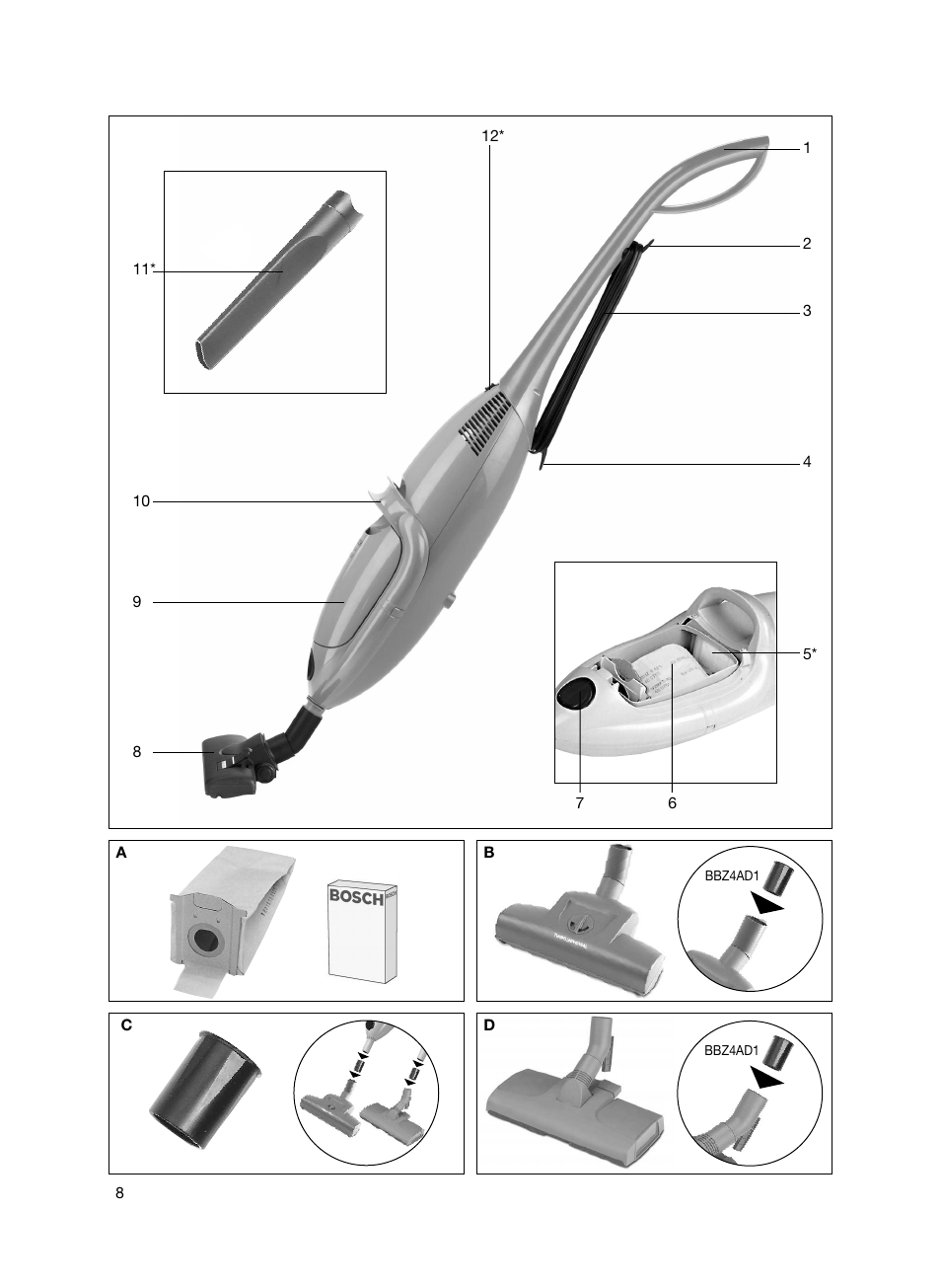 Bosch flexa Handstaubsauger BHS21600 nordkapblau-metallic User Manual | Page 9 / 35