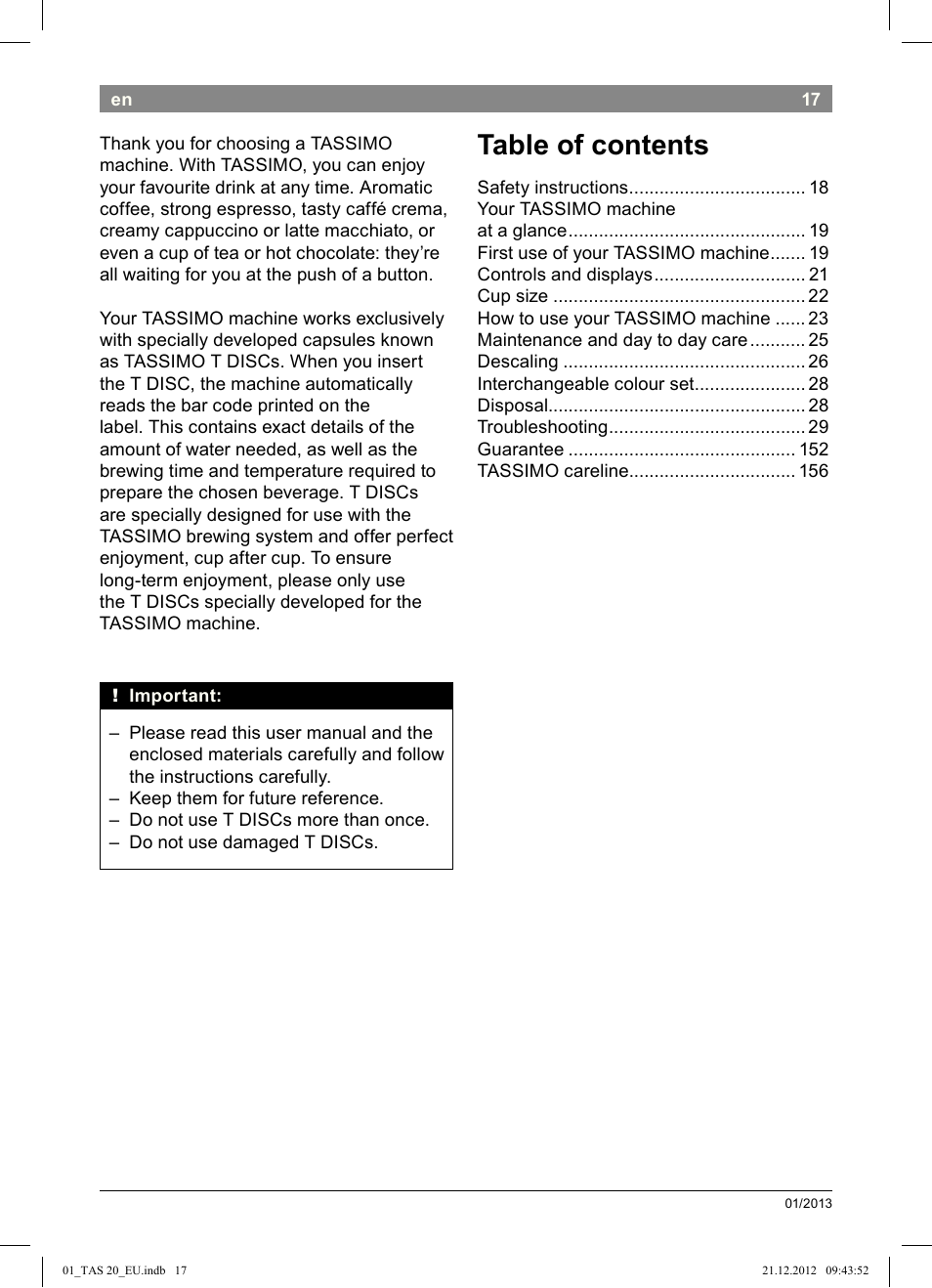 Bosch Multigetränkesystem TAS2002 Glossy Black User Manual | Page 15 / 152