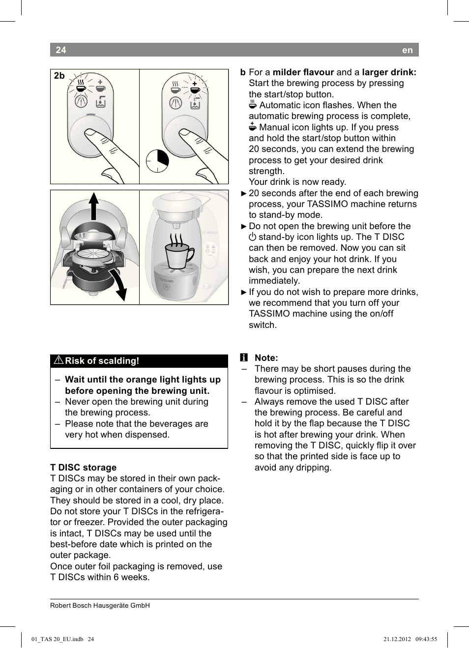 Bosch Multigetränkesystem TAS2002 Glossy Black User Manual | Page 22 / 152