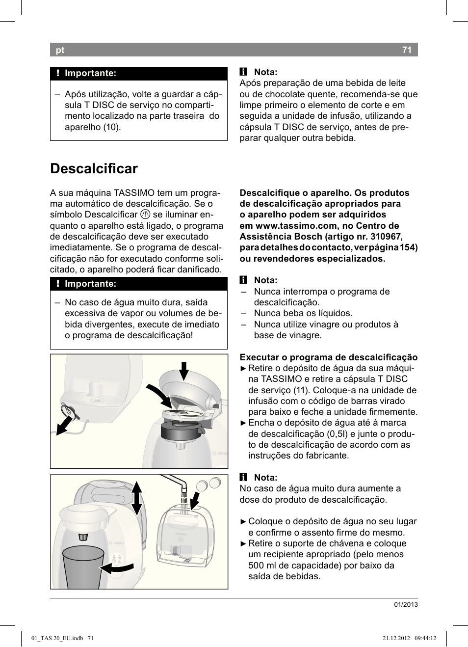 Descalcii car | Bosch Multigetränkesystem TAS2002 Glossy Black User Manual | Page 69 / 152