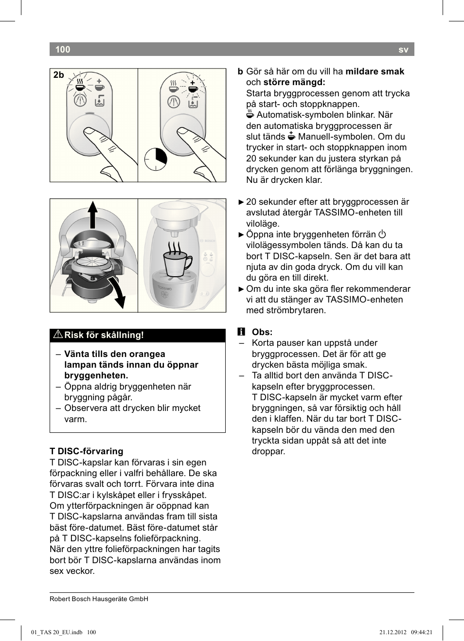 Bosch Multigetränkesystem TAS2002 Glossy Black User Manual | Page 98 / 152