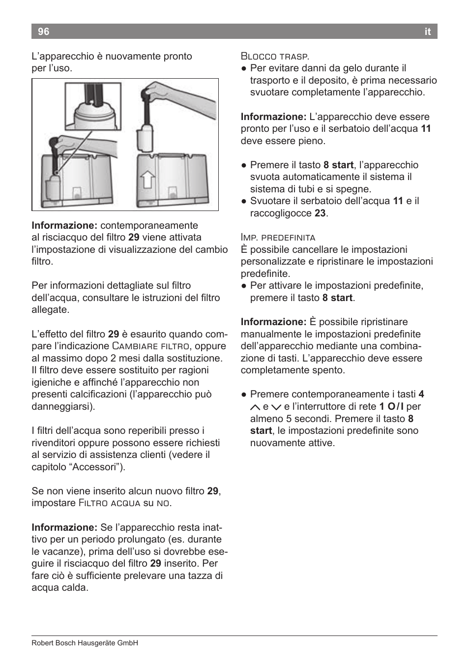 Bosch TES80359DE VeroSelection 300 Kaffeevollautomat Front Edelstahl Gehäuse hochglanz anthrazit User Manual | Page 100 / 120