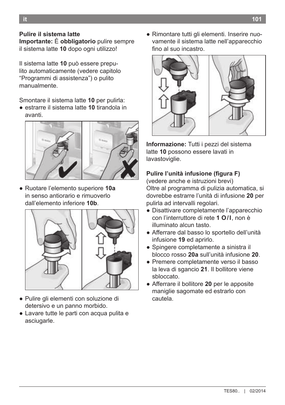 Bosch TES80359DE VeroSelection 300 Kaffeevollautomat Front Edelstahl Gehäuse hochglanz anthrazit User Manual | Page 105 / 120