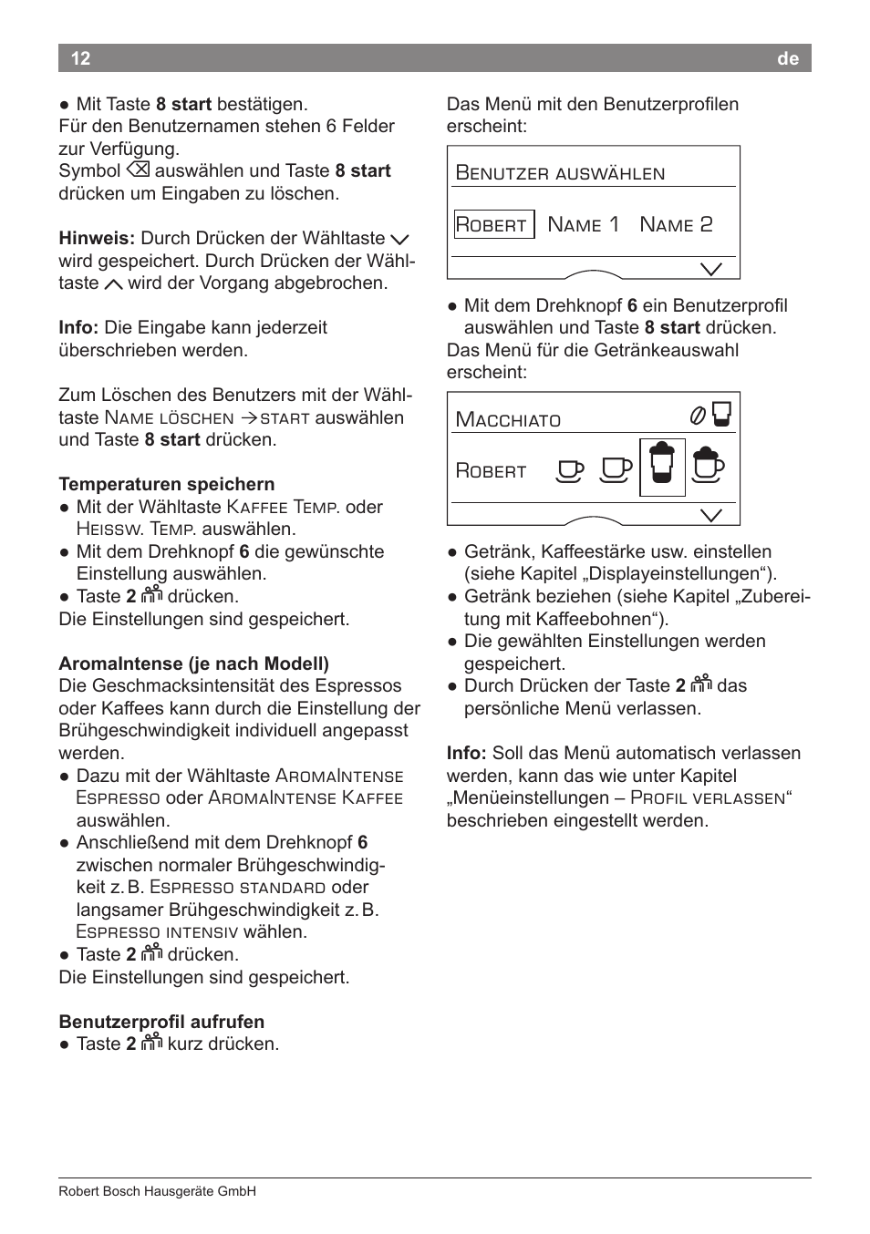 А б е ж | Bosch TES80359DE VeroSelection 300 Kaffeevollautomat Front Edelstahl Gehäuse hochglanz anthrazit User Manual | Page 16 / 120