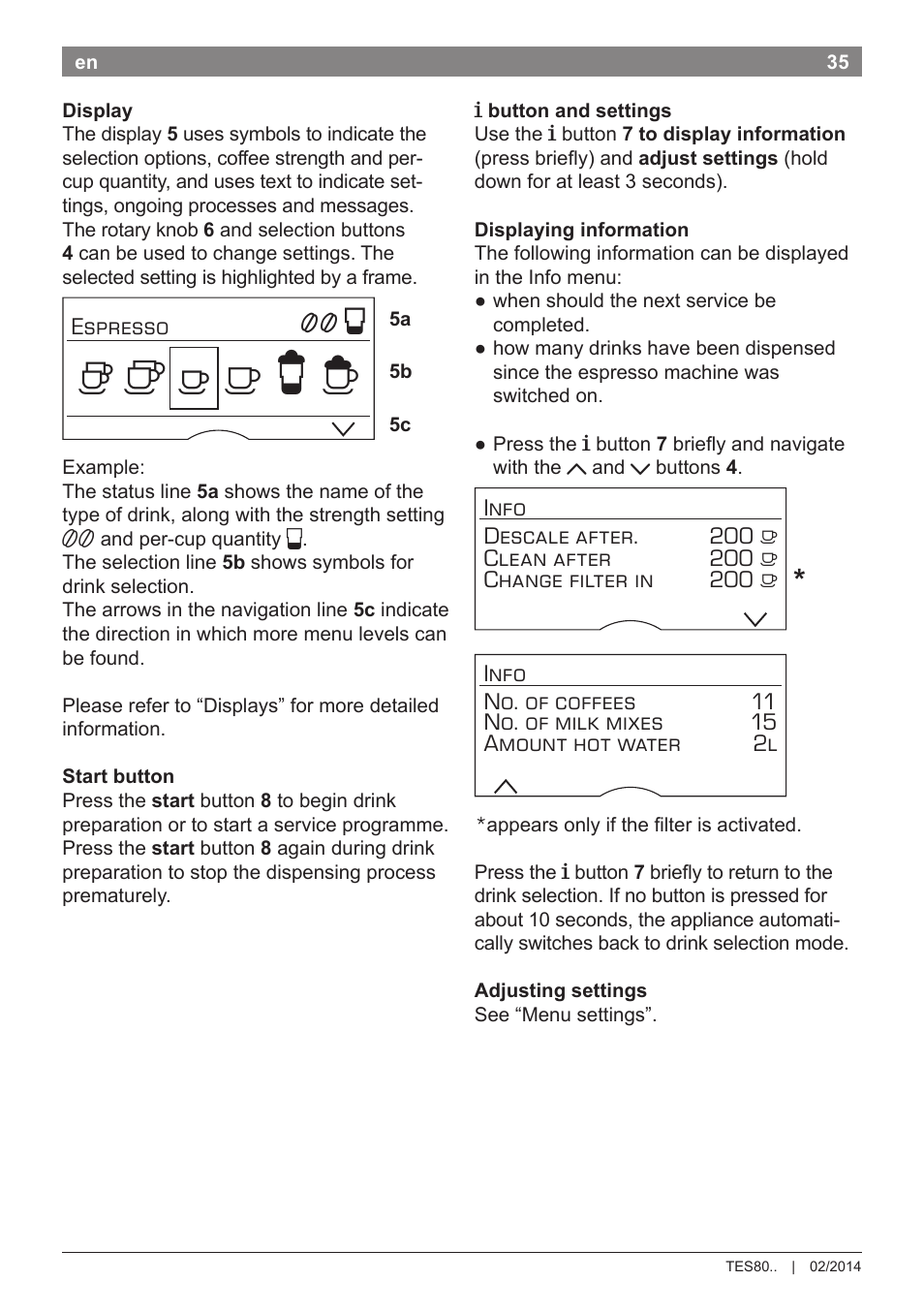 Bosch TES80359DE VeroSelection 300 Kaffeevollautomat Front Edelstahl Gehäuse hochglanz anthrazit User Manual | Page 39 / 120