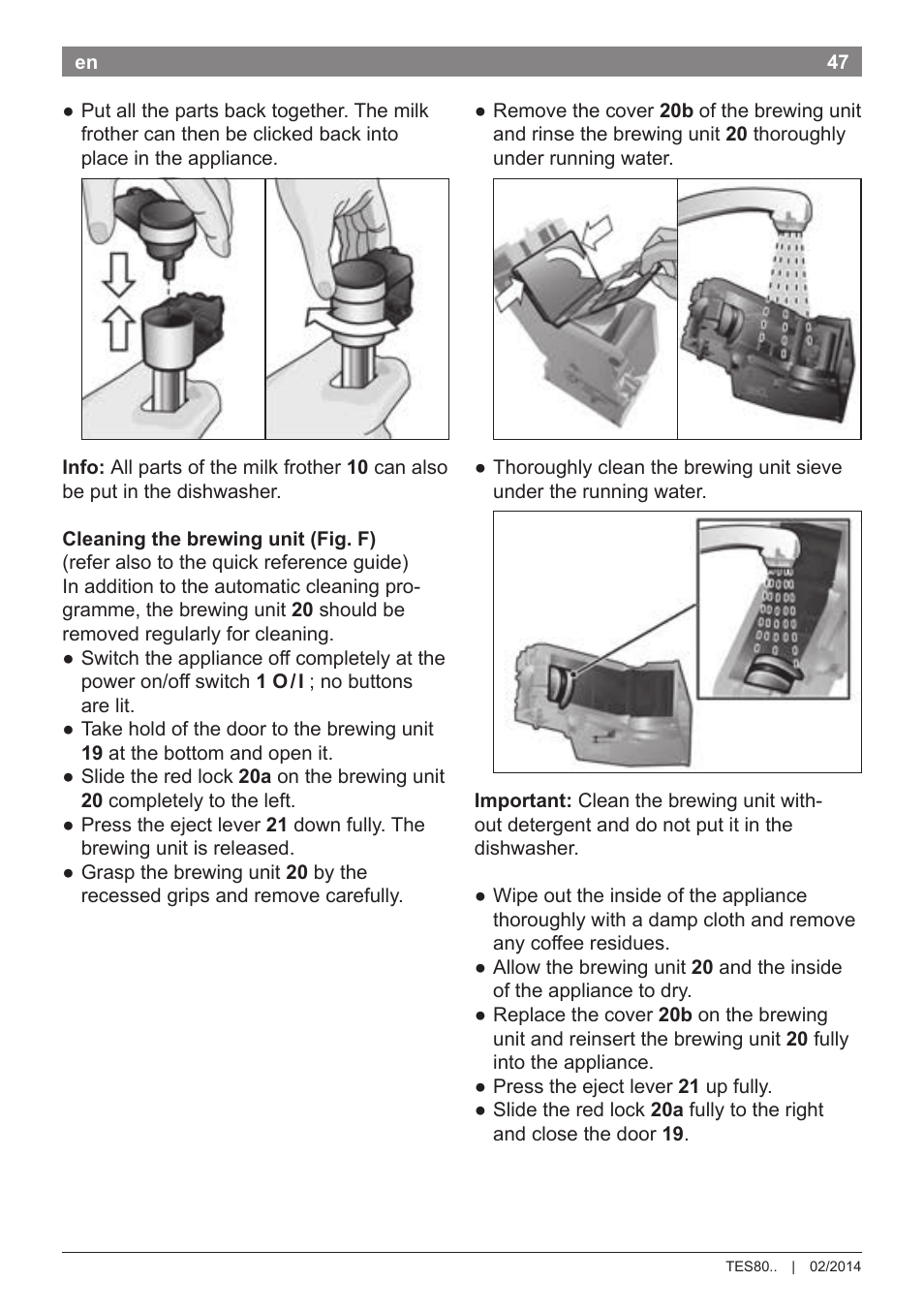 Bosch TES80359DE VeroSelection 300 Kaffeevollautomat Front Edelstahl Gehäuse hochglanz anthrazit User Manual | Page 51 / 120