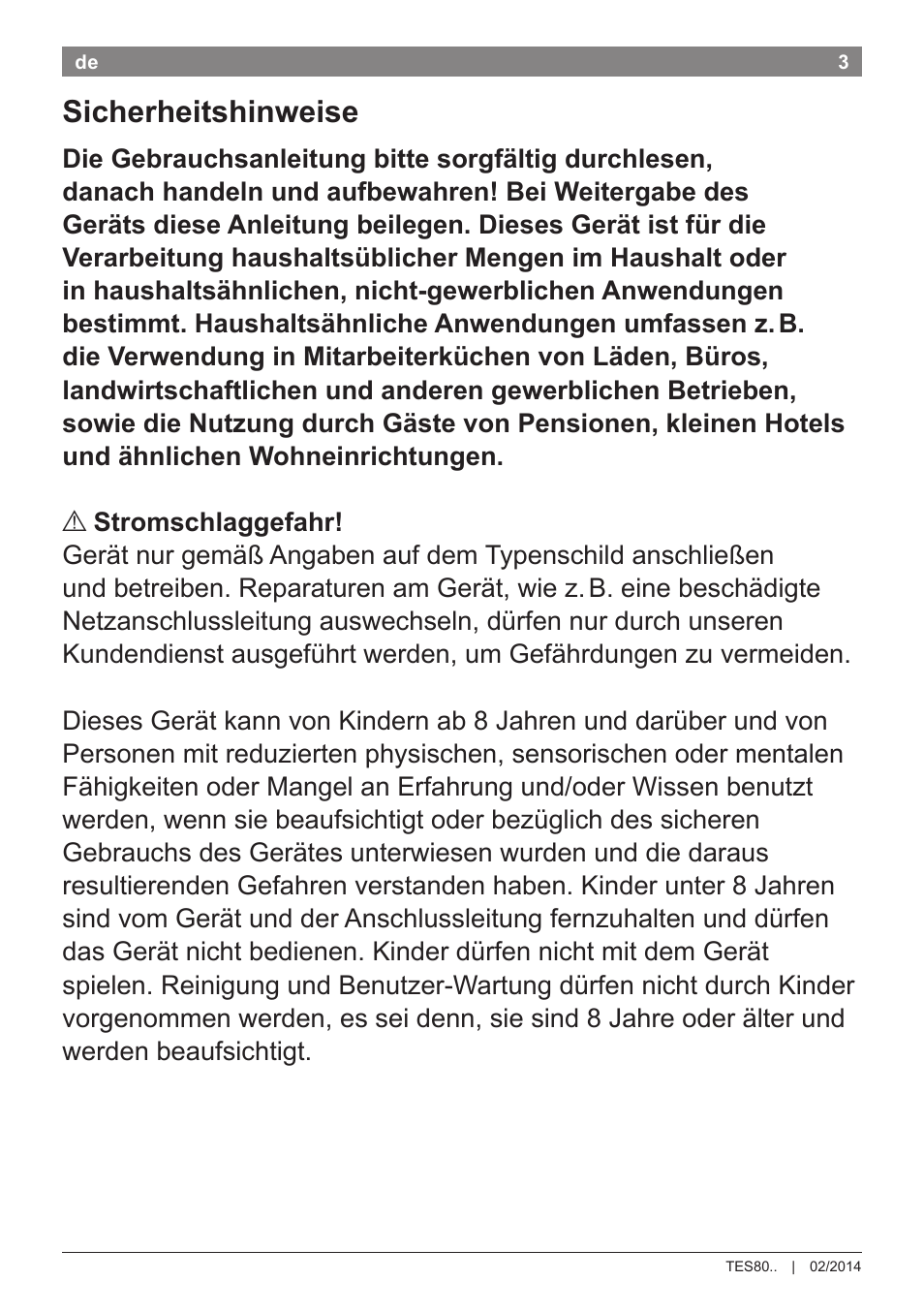 Sicherheitshinweise | Bosch TES80359DE VeroSelection 300 Kaffeevollautomat Front Edelstahl Gehäuse hochglanz anthrazit User Manual | Page 7 / 120