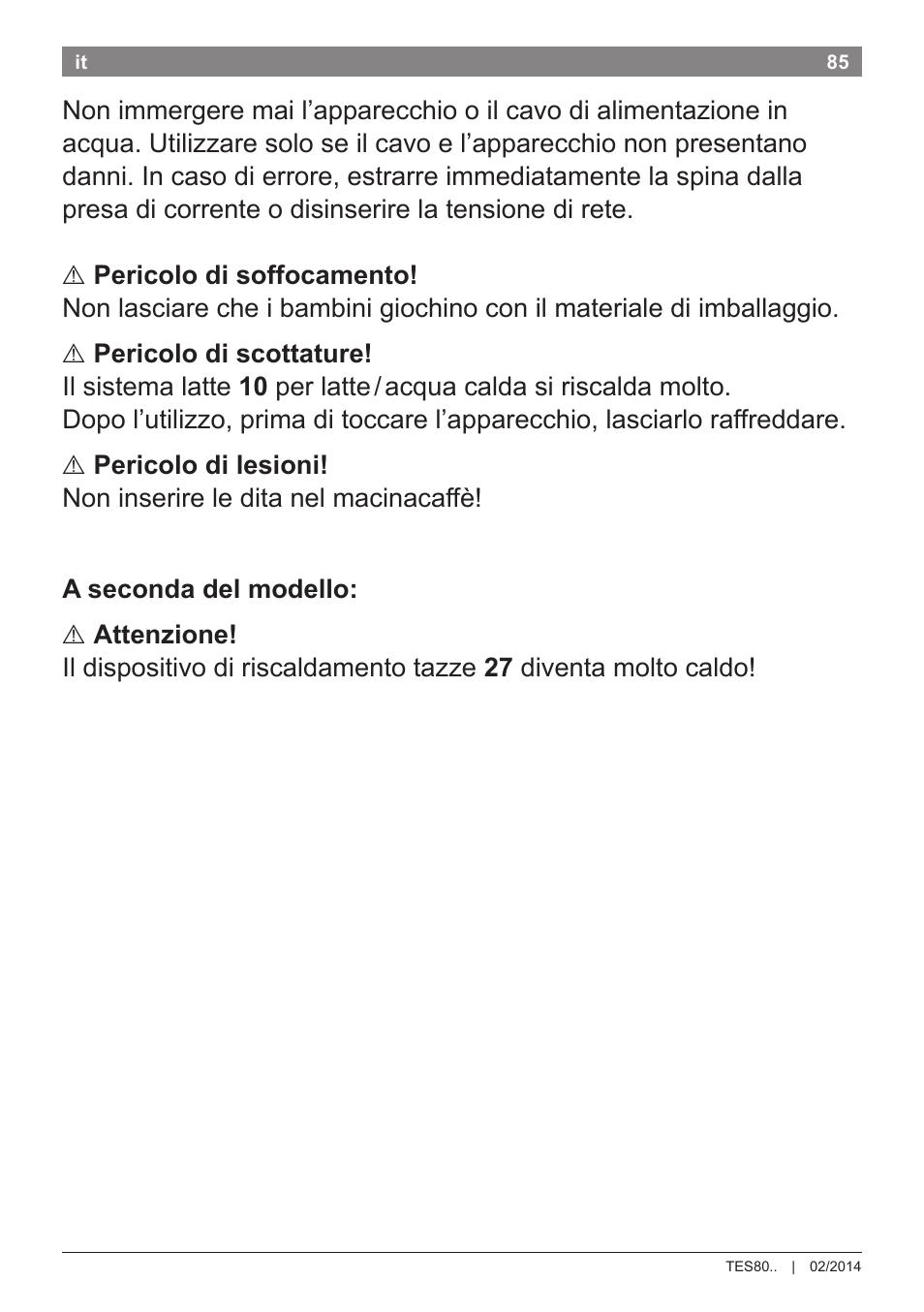 Bosch TES80359DE VeroSelection 300 Kaffeevollautomat Front Edelstahl Gehäuse hochglanz anthrazit User Manual | Page 89 / 120