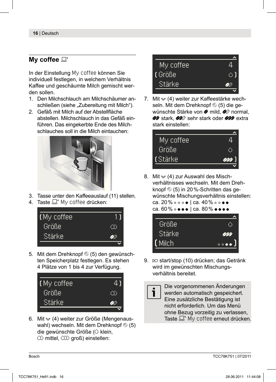 Bosch TCC78K751 Edelstahl Kaffeevollautomat User Manual | Page 14 / 90