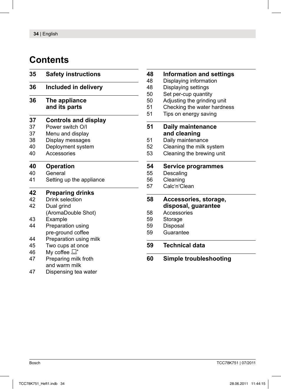 Bosch TCC78K751 Edelstahl Kaffeevollautomat User Manual | Page 32 / 90
