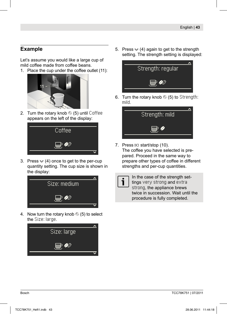 Bosch TCC78K751 Edelstahl Kaffeevollautomat User Manual | Page 41 / 90