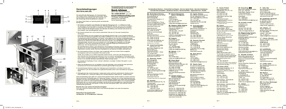 Bosch-infoteam, Garantiebedingungen, ﻦﻳﺮﺤﺑ | Bosch TCC78K751 Edelstahl Kaffeevollautomat User Manual | Page 90 / 90