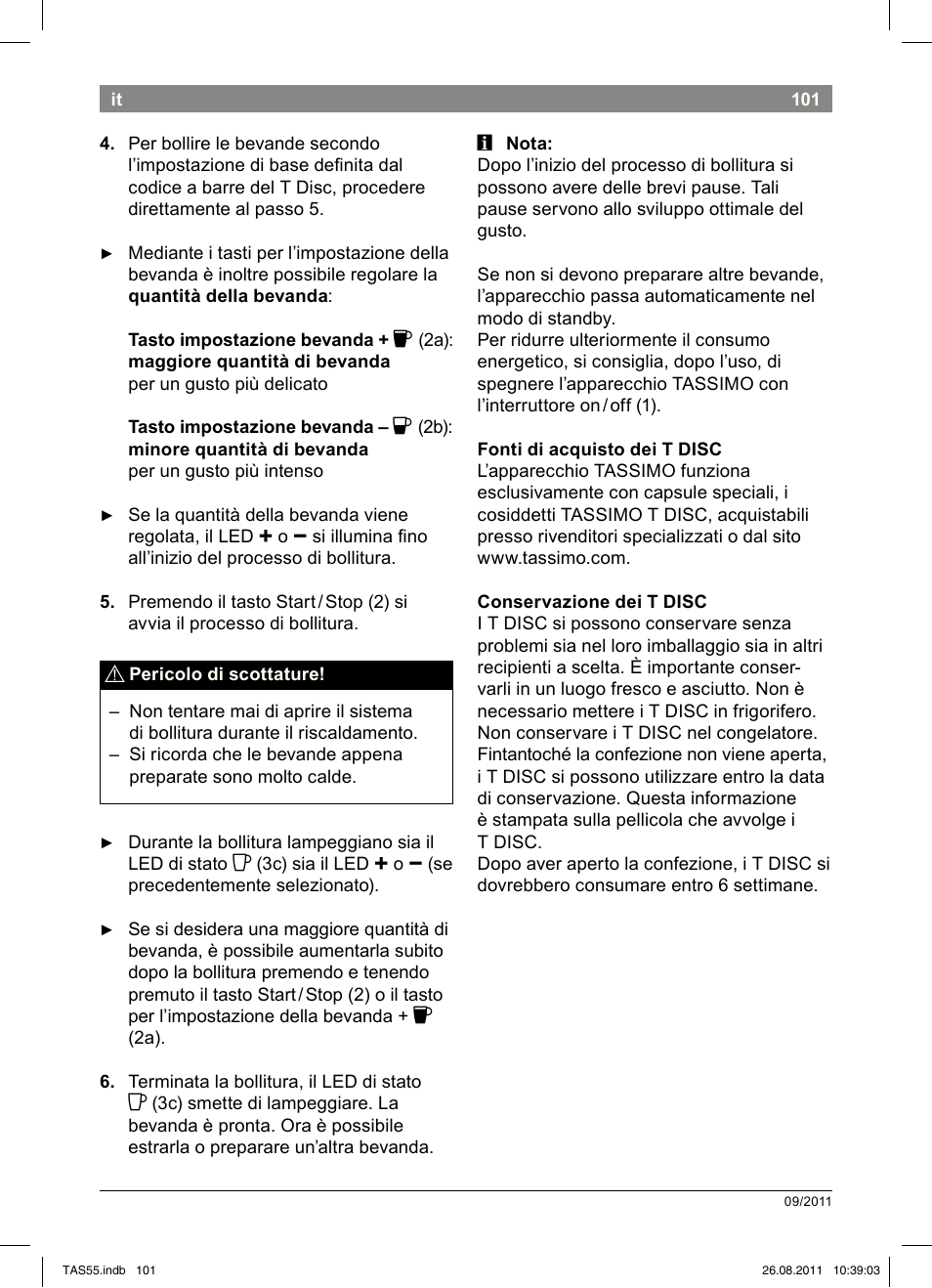 Bosch TASSIMO Multi-Getränke-Automat T55 TAS5542 opal black schwarz User Manual | Page 103 / 190