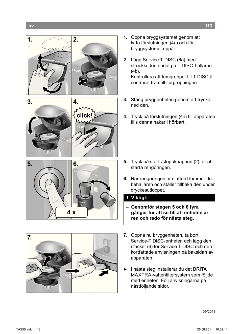 Bosch TASSIMO Multi-Getränke-Automat T55 TAS5542 opal black schwarz User Manual | Page 115 / 190