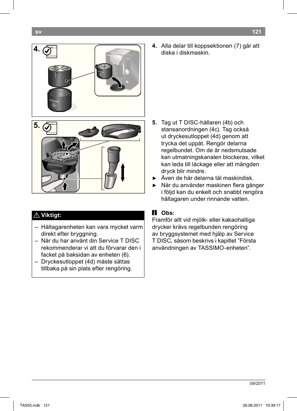 Bosch TASSIMO Multi-Getränke-Automat T55 TAS5542 opal black schwarz User Manual | Page 123 / 190