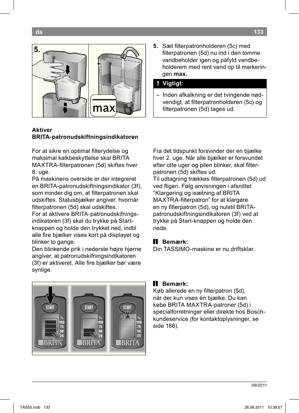 Bosch TASSIMO Multi-Getränke-Automat T55 TAS5542 opal black schwarz User Manual | Page 135 / 190