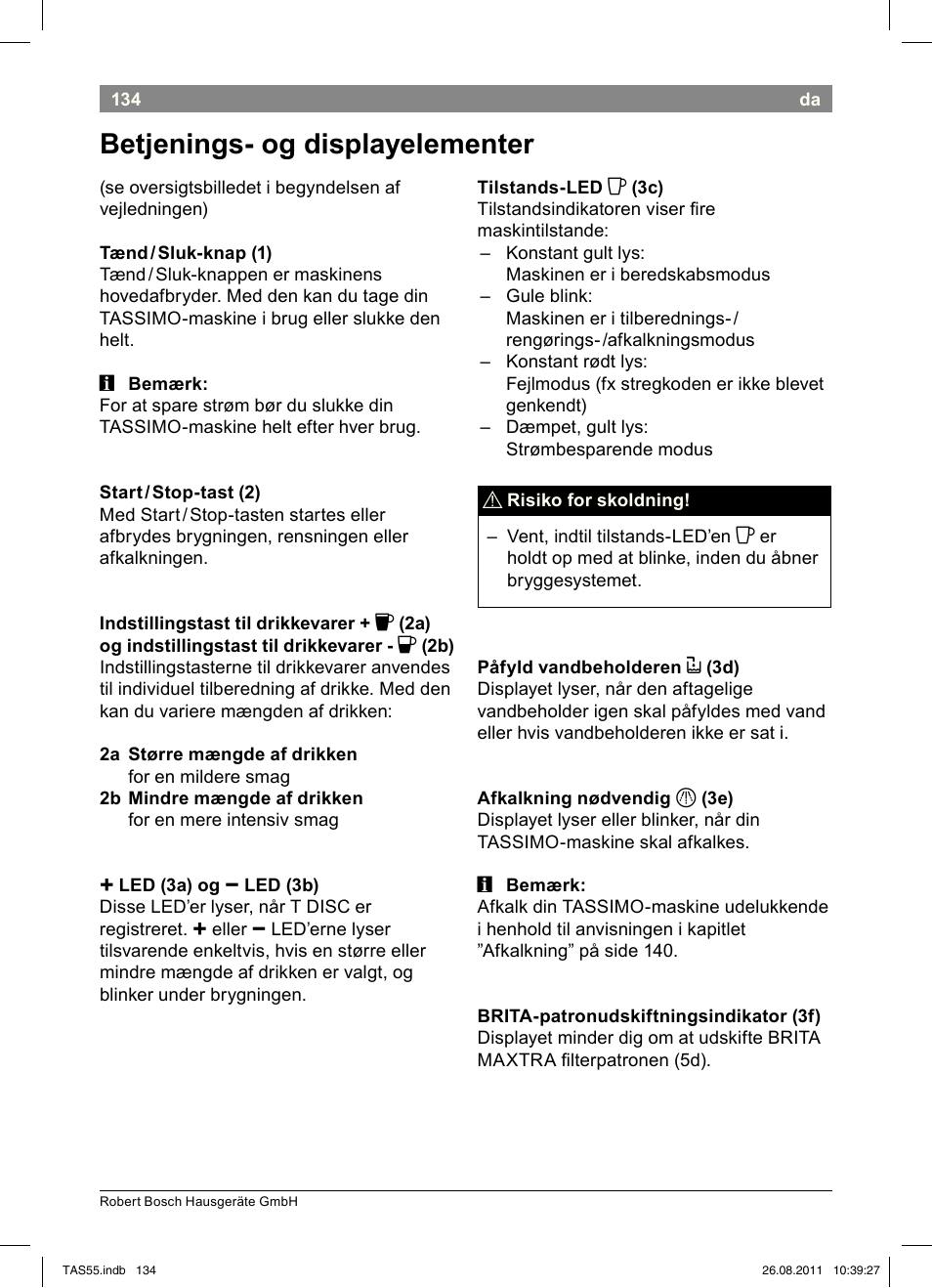 Betjenings-!og!displayelementer | Bosch TASSIMO Multi-Getränke-Automat T55 TAS5542 opal black schwarz User Manual | Page 136 / 190
