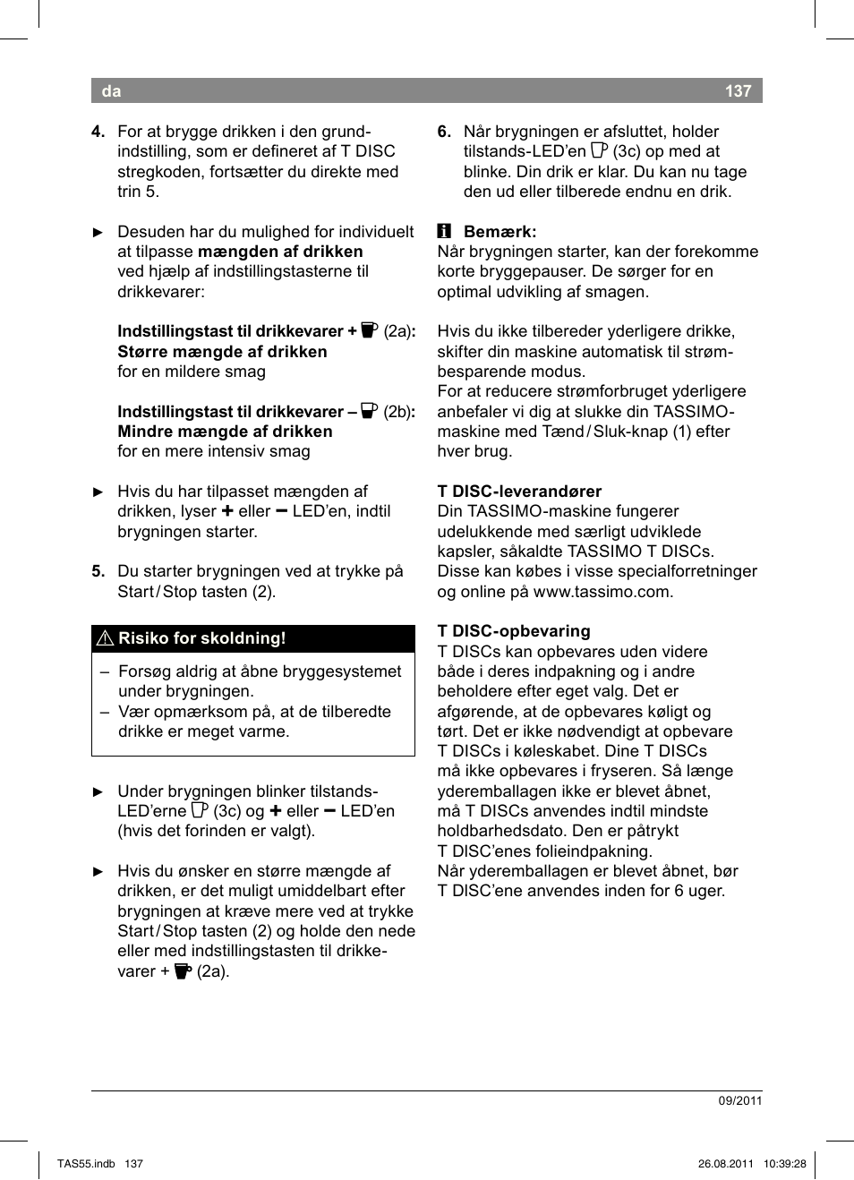 Bosch TASSIMO Multi-Getränke-Automat T55 TAS5542 opal black schwarz User Manual | Page 139 / 190