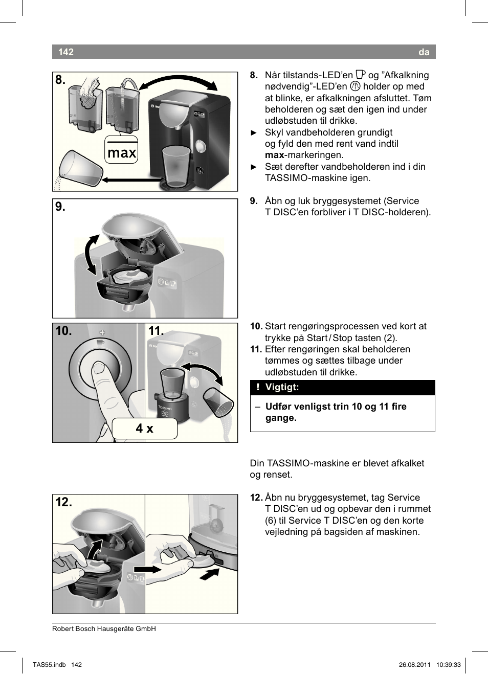 Bosch TASSIMO Multi-Getränke-Automat T55 TAS5542 opal black schwarz User Manual | Page 144 / 190