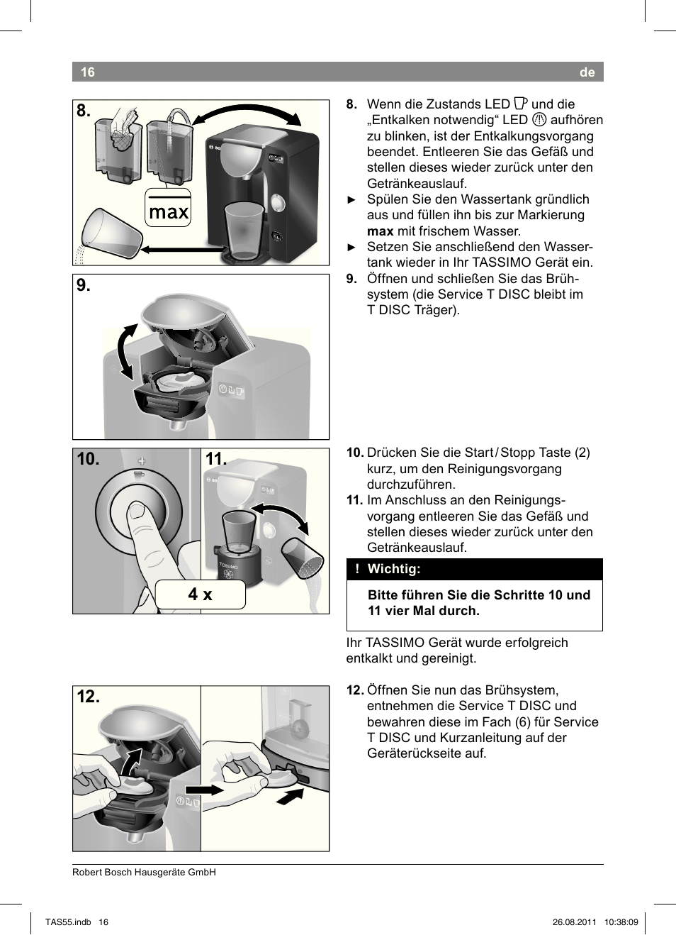 Bosch TASSIMO Multi-Getränke-Automat T55 TAS5542 opal black schwarz User Manual | Page 18 / 190