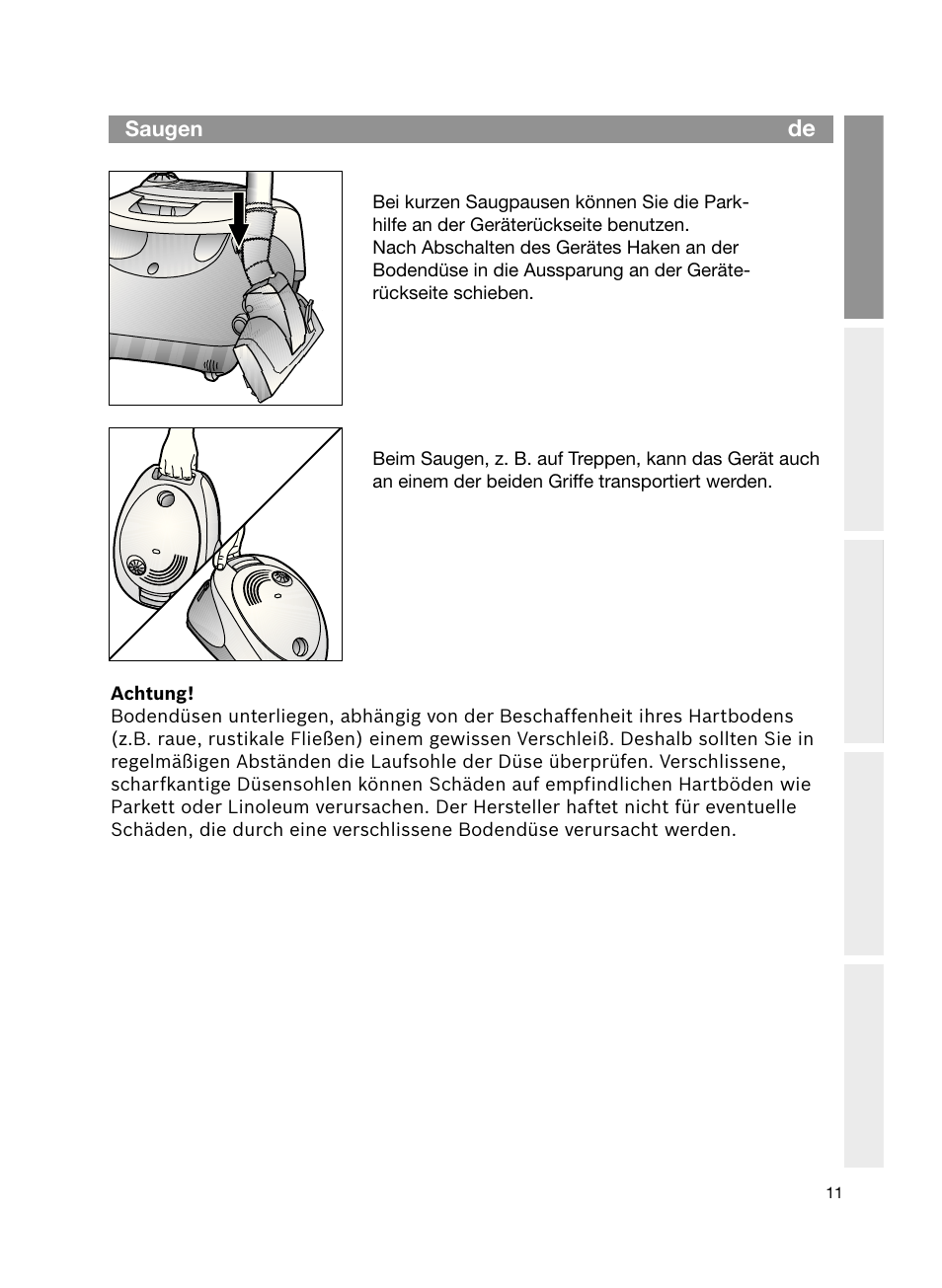 Bosch Bodenstaubsauger Beutel BSG61666 nordkapblau-metallic Bosch logo compressor technology hepa User Manual | Page 11 / 100