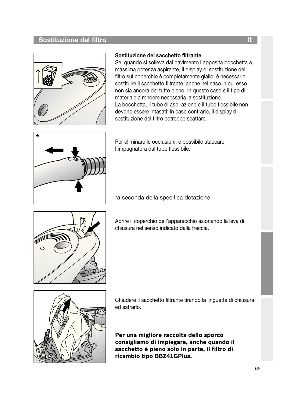 Bosch Bodenstaubsauger Beutel BSG61666 nordkapblau-metallic Bosch logo compressor technology hepa User Manual | Page 65 / 100