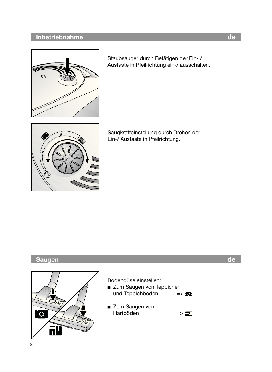 Bosch Bodenstaubsauger Beutel BSG61666 nordkapblau-metallic Bosch logo compressor technology hepa User Manual | Page 8 / 100