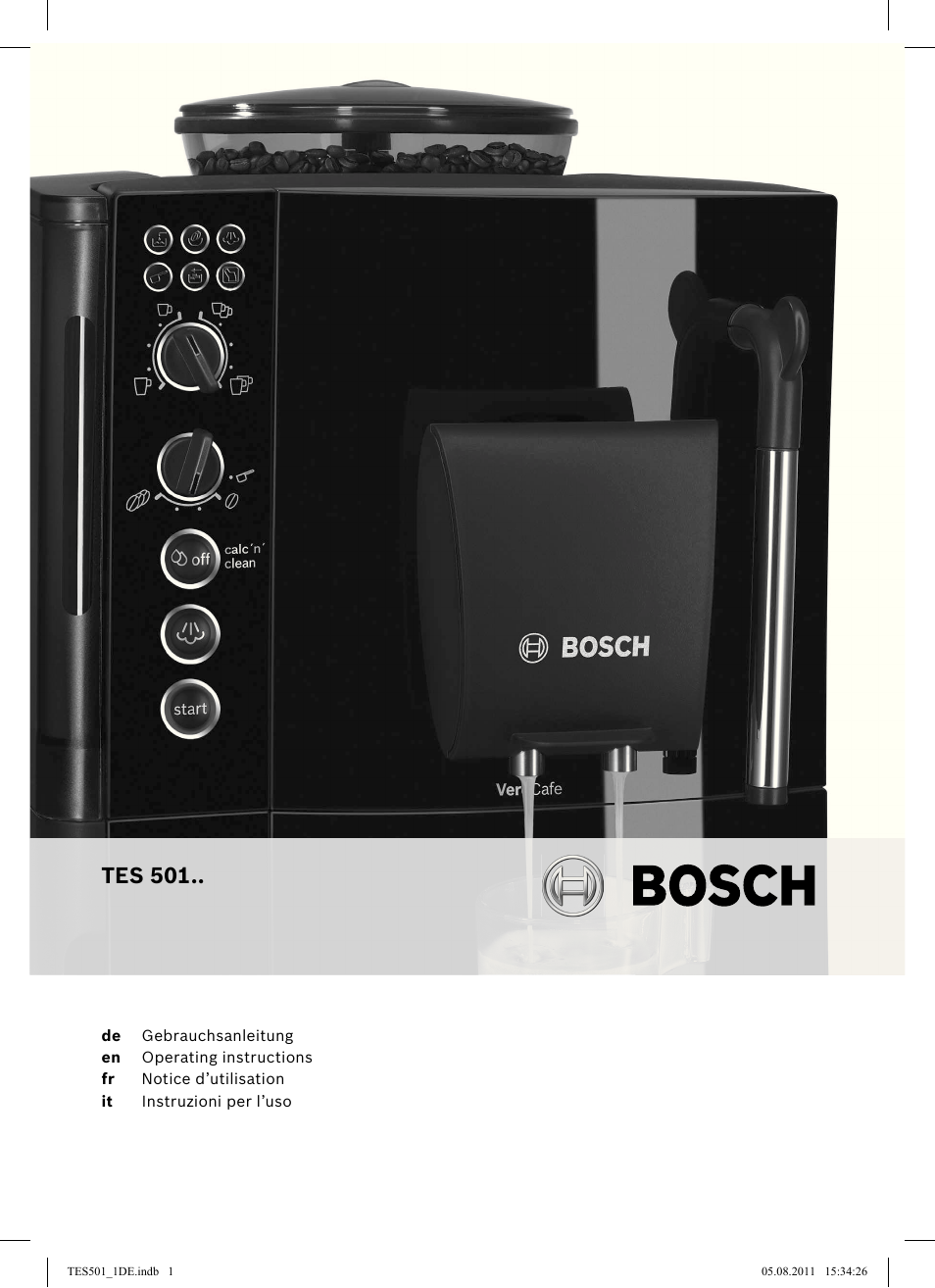 Bosch TES50159DE VeroCafe Kaffeevollautomat schwarz User Manual | 78 pages