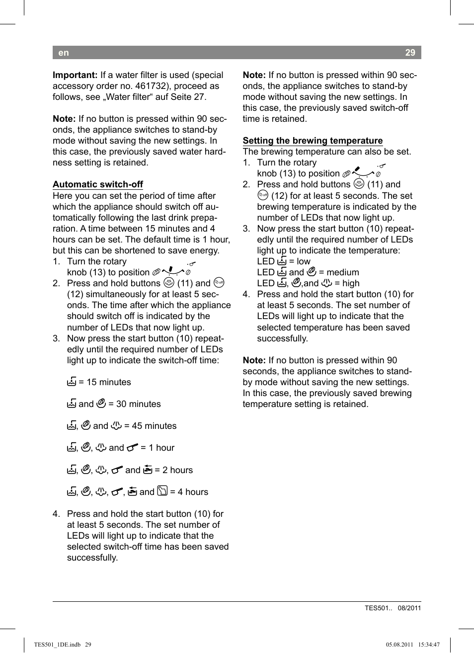 Bosch TES50159DE VeroCafe Kaffeevollautomat schwarz User Manual | Page 29 / 78